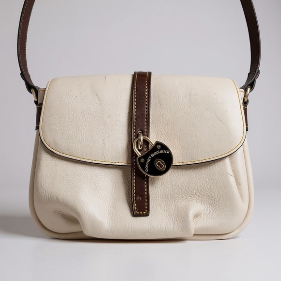 Dooney Bourke Cream Pebble Leather Lock Crossbody Bag - Picture 13 of 16